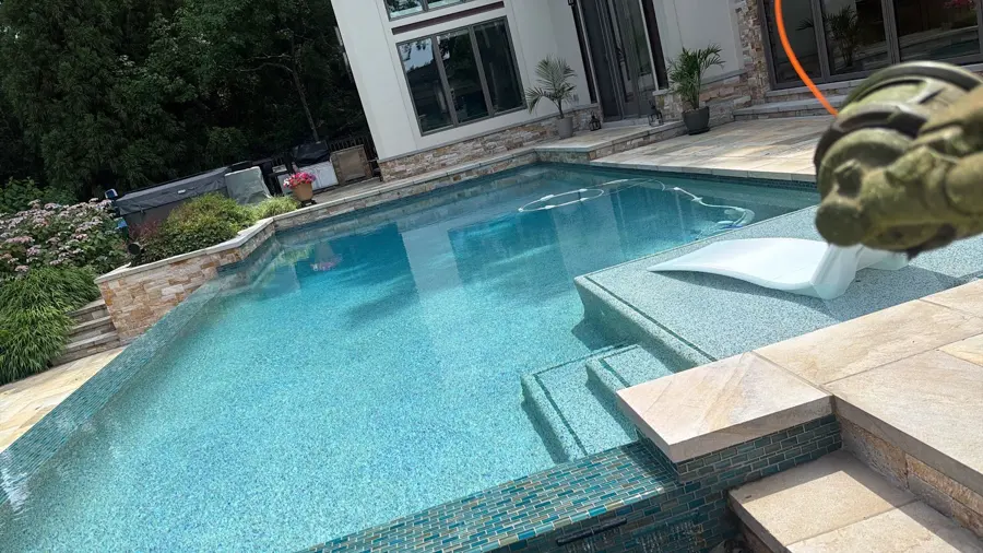 Pool and spa with clear blue water