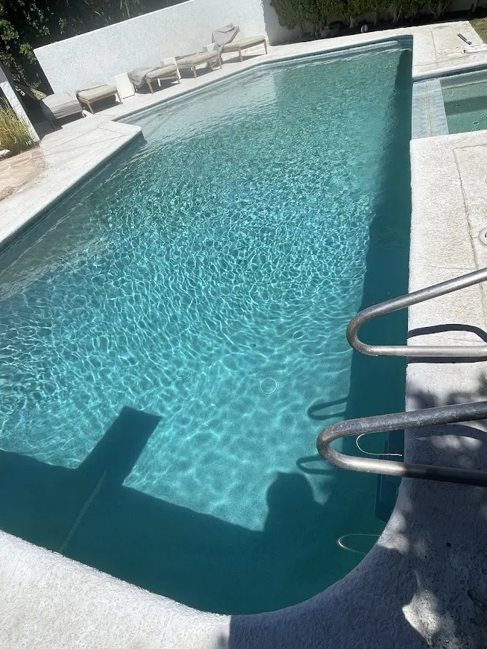 Sparkling clear pool after weekly cleaning